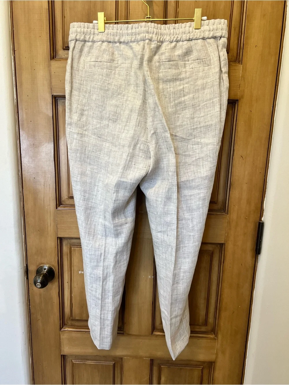 Brunello Cucinelli Linen Leisure Fit Cropped Drawstring Pants Size 52